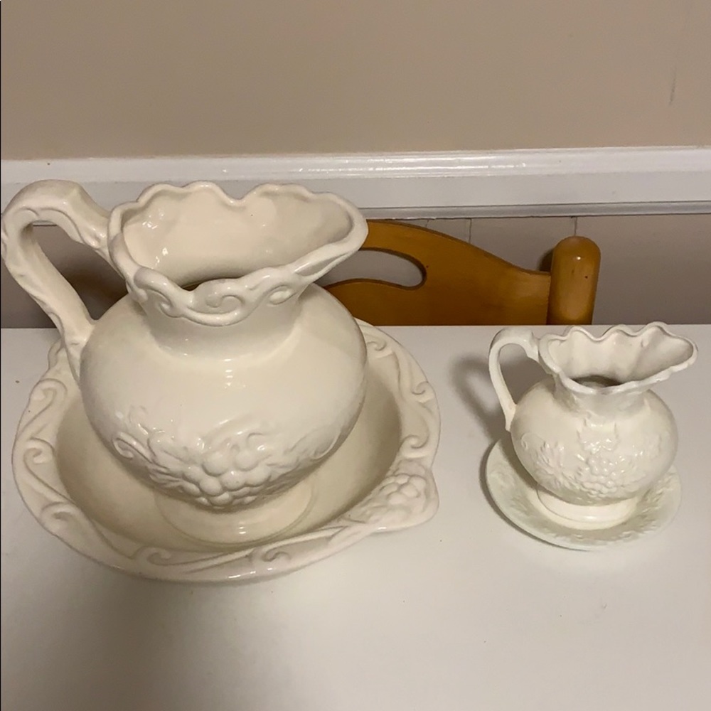 Handmade ceramic pitcher set